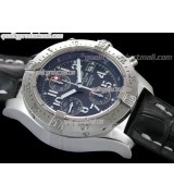 Breitling Skyland Avenger Chronograph-Blue Dial Blue Subdials- Black Leather Bracelet