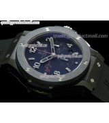 Hublot Big Bang Red Magic ARYTON SENNA Limited Edition Chronograph-Blue Dial Numeral Hour Markers-Black Rubber Strap