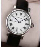 IWC Portofino Automatic Watch Swiss 2892 - White Dial With Roman Numeral Marker - Black Leather Strap
