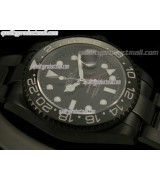 Rolex GMT II Pro Hunter Swiss Automatic Watch-Black Dial-Stainless Steel Oyster Bracelet