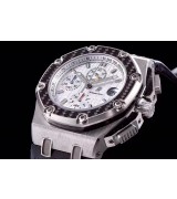 Audemars Piguet Royal Oak Offshore Juan Pablo Montoya Limited Edition Chronograph-White Checkered Dial-Black Leather Strap