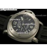 Panerai  PAM252 Northpole GMT Automatic-Blue Dial Indext/Numeral markers-Black Rubber Strap