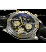 Breitling Choromat Evoluliton V3 Chronograh - Black Dial - Bi Tone - Leather Strap - Numerals