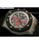 Audemars Piguet Royal Oak Offshore AUTO Limited Edition-Black Checkered Dial Numeral Hour Markers-Black Rubber Strap