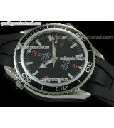 Omega Sea-Master Automatic Ultimate- Black Dial Black Bezel- Lumed Stick Markers-Black Rubber Strap