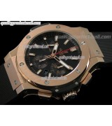 Hublot Big Bang V2 Chronograph 18K Rose Gold-Black Dial Red Needle Accent-Black Rubber Strap