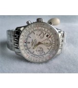 Breitling Navitimer Chronometre Chronograph-Off White Dial Index Hour Markers-Stainless Steel Strap