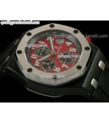 Audemars Piguet Royal OakF1 Grand Prix Carbon Limited Edition Chronograph-Red Checkered Dial-Black Rubber Strap