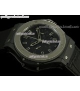 Hublot Big Bang ICE BANG II Limited Edition Chronograph-Matte Black Dial Steel Bar Markers-Black Diver\'s Hublot Strap