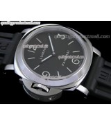 Panerai Luminor Daylight PAM219 Left hand Edition Hand Wound Watch-Black Dial/Subdials-Black Rubber Strap