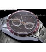 Tag Heuer Carrera 41MM Automatic Chronograph-Brown Dial White Ring subdials-Stainless Steel Bracelet 