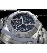 Breitling Skyland Avenger Chronograph-Black Dial Black Subdials-Stainless Steel Bracelet 