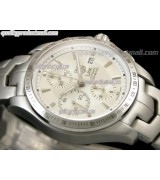 Tag Heuer Link Automatic 200M Chronograph-White Dial-Brushed Stainless Steel Bracelet