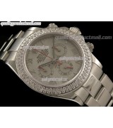 Rolex Daytona Swiss Chronograph-Grey Dial Silver Subdials-Red Chronograph-Stainless Steel Oyster Bracelet