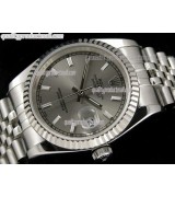 Rolex Datejust 36mm Swiss Automatic Watch-Grey Textured Dial ndex Hour markers-Stainless Steel Jubilee Bracelet 