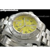 Breitling Avenger Seawof Ultimate Automatic Watch-Yellow Dial Numeral Hour Markers-Stainless Steel Bracelet 