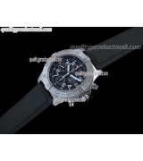 Breitling Skyland Avenger Chronograph-Black Dial Black Subdials-Diver's Rubber Strap