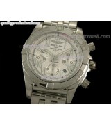 Breitling Chronomat B01 Chronograph-White Dial Roman Numeral Hour Markers-Stainless Steel Bracelet