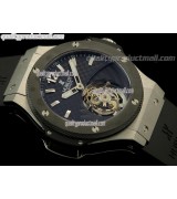 Hublot Big Bang Flying Tourbillon-Black Dial Index/Numeral Hour Markers-Black Rubber Strap 