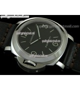 Panerai Luminor Daylight PAM219 Left hand Edition Hand wound watch-Black Dial/Subdials-Black Leather Strap 