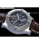 Breitling Skyland Avenger Chronograph-Grey Dial Grey Subdials-Brown Leather Bracelet