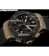 Hublot Big Bang V2 Chronograph 18K Rose Gold-Carbon Fibre Black Dial Black Subdials-Black Rubber Strap