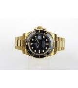 Rolex Submariner Swiss Automatic Watch Full Gold Black Dial 116618