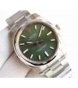 Rolex Oyster Perpetual Time Swiss Automatic Watch 34mm Army Green Dial