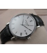 Patek Philippe Calatrava White Gold Roman Marker Leather Strap Swiss 2824 Automatic Watch 