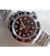Rolex Sea Dweller Ultimate Automatic Watch-Black Dial White Dot Markers-Stainless Steel Oyster Bracelet 