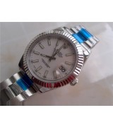 Rolex Datejust II 41mm Swiss Automatic Watch-White Dial Luminous Index hour markers-Stainless Steel Oyster Bracelet