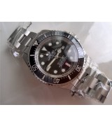 Rolex Sea Dweller Ultimate DeepSea Automatic Watch-Black Dial White Dot Markers-Stainless Steel Oyster Brushed Bracelet 