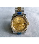 Rolex Datejust Swiss Automatic Watch-Gold Dia-Gold Midlink Strap 36MM