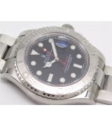 Rolex Yachtmaster II Swiss Automatic Watch-Black Dial White Dot Markers-Stainless Steel Oyster Bracelet