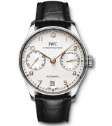 IWC Portuguese 7 Days Swiss Automatic Man Watch IW500114-White Dial Black Leather Strap