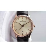 Jaeger-LeCoultre Master Automatic Watch Q1282510 Off-White Dial Black Leather