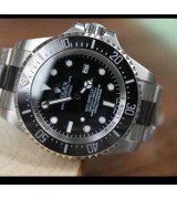 Rolex Sea Dweller DeepSea Automatic Watch-Black Dial White Dot Markers-Ceramic Midlinks Bracelet