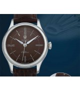 Rolex Cellini Swiss eta 2824 Automatic Women Watch-Brown Dial Brown Leather Bracelet