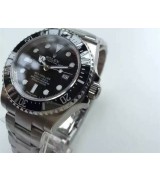 Rolex Sea Dweller Ultimate 1:1 Mirror Automatic Watch-Black Dial White Dot Markers-Stainless Steel Oyster Bracelet 