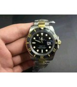 Rolex Submariner 16613 Automatic 18k Gold-Black Luminous Dial-Stainless Steel Strap