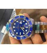Rolex Submariner Swiss 3135 Automatic Watch Blue Dial 