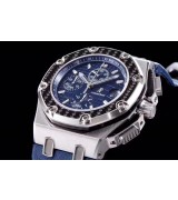 Audemars Piguet Royal Oak Offshore Juan Pablo Montoya Limited Edition Chronograph-Blue Checkered Dial-Blue Leather Strap