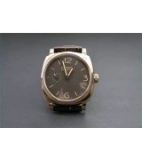 Panerai Radiomir Swiss Automatic Watch Gold Bezel-Leather Bracelet 