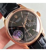 Rolex Cellini Date Swiss 3165 Automatic Watch Black Dial 39MM 
