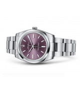 Rolex Oyster Perpetual Time Swiss Automatic Watch 34mm Purple Dial