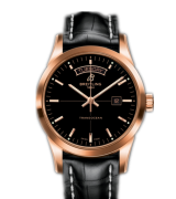 Breitling Transocean Day-Date Automatic Watch Rose Gold Black Dial 43mm