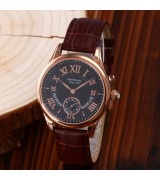 MontBlanc Star Edition Automatic Watch Small Seconds - Rose Gold Black Dial With Roman Numeral Marker - Brown Leather Strap