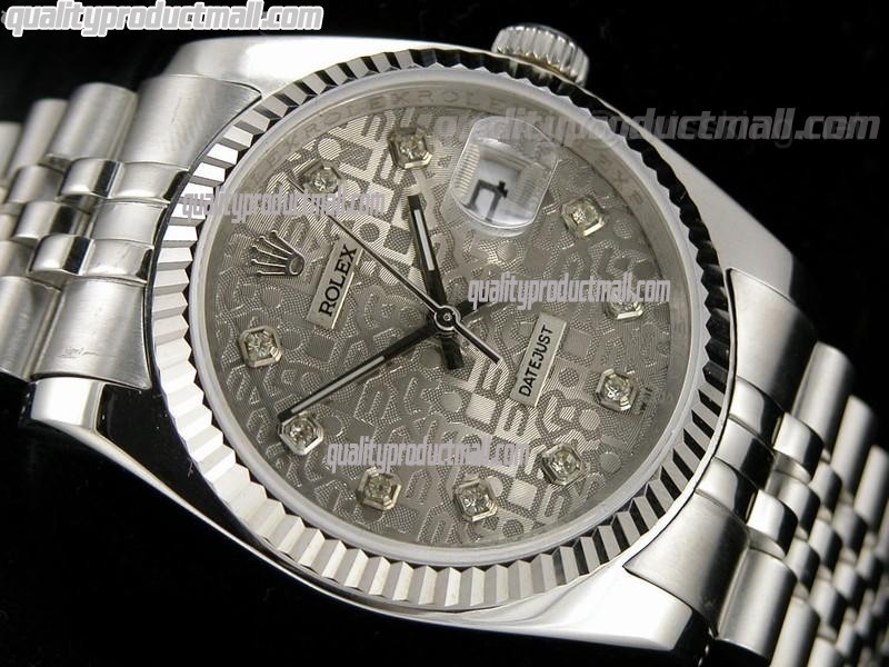 Rolex Datejust 36mm Swiss Automatic Watch-Grey Jubilee Dial ndex Hour markers-Stainless Steel Jubilee Bracelet 