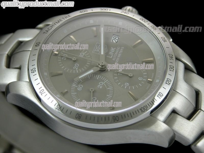 Tag Heuer Link Automatic 200M Chronograph-Grey Dial-Brushed Stainless Steel Bracelet