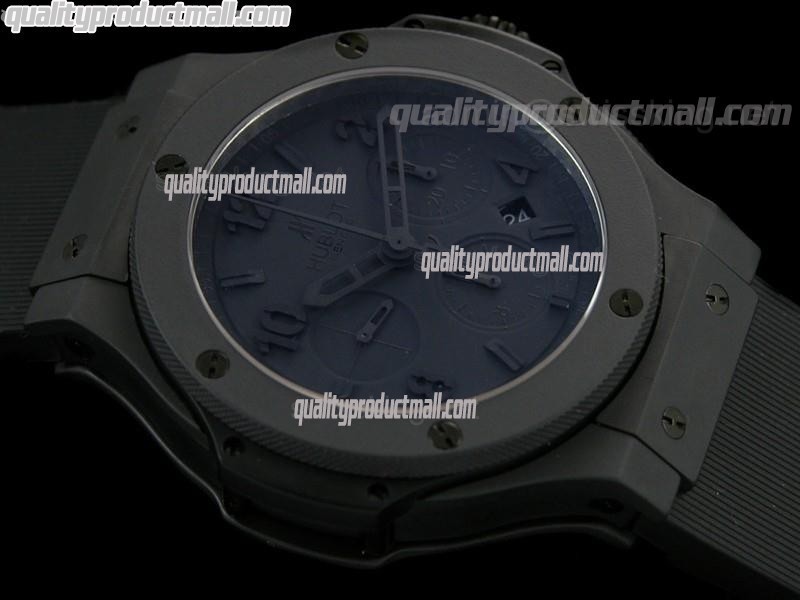 Hublot Big Bang All Black II Limited Edition Chronograph-All Black Dial Numeral Hour Markers-Black Rubber Strap